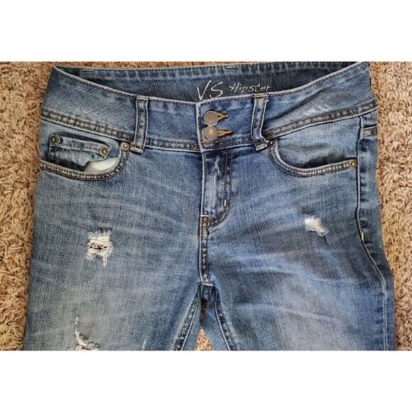 Victoria's Secret VS Hipster Light Wash Destructive Jeans - Women's Size 2 - Picture 2 of 8